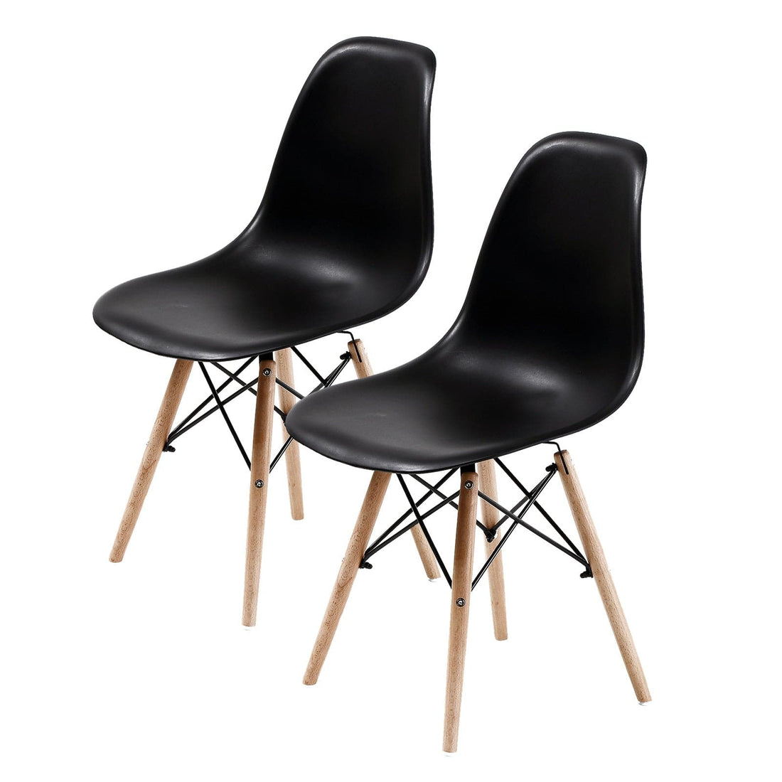 La Bella 2 Set Black Retro Dining Cafe Chair DSW PP-Furniture &gt; Bar Stools &amp; Chairs-PEROZ Accessories