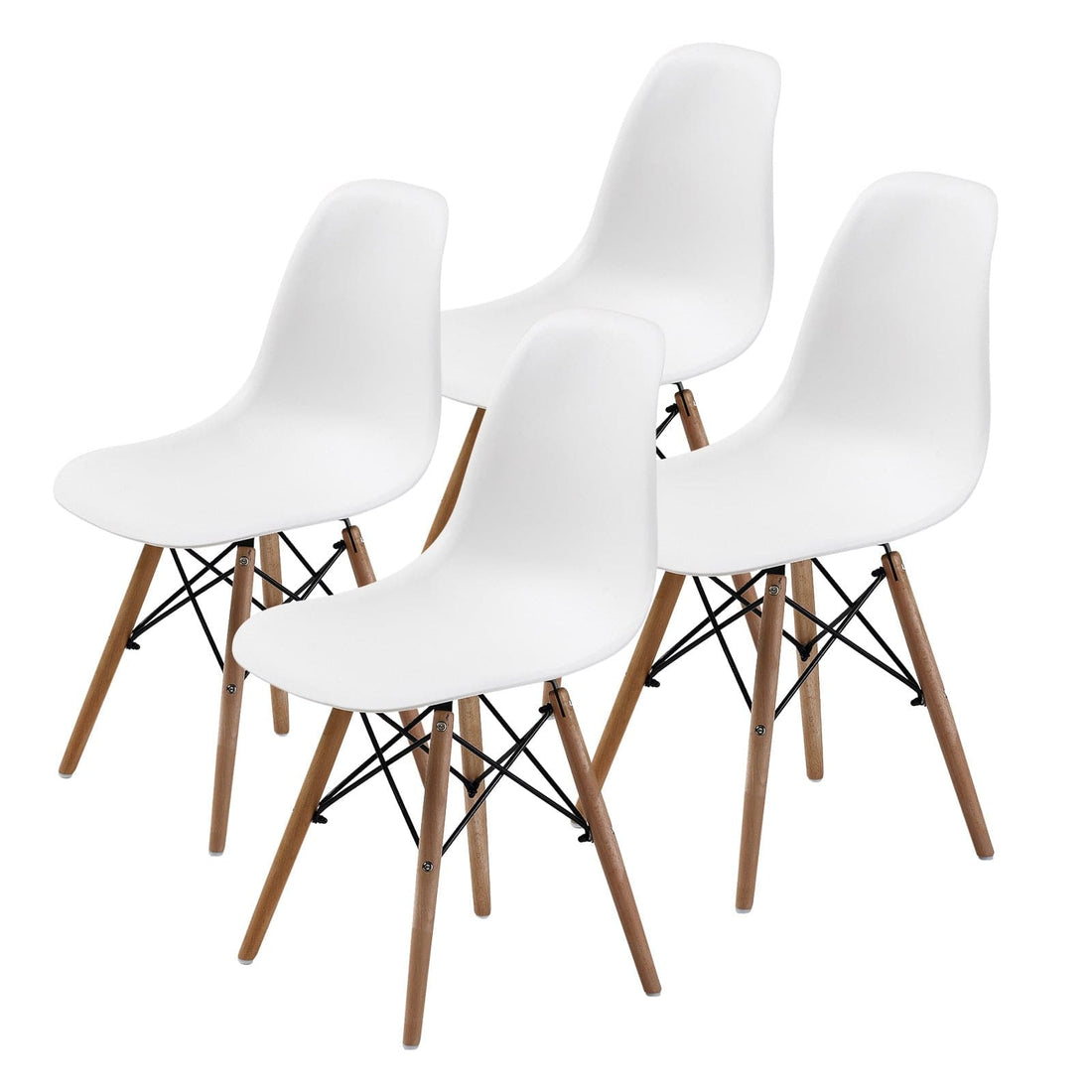 La Bella 4 Set White Retro Dining Cafe Chair DSW PP-Furniture &gt; Bar Stools &amp; Chairs-PEROZ Accessories