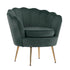 La Bella Shell Scallop Green Armchair Lounge Chair Accent Velvet-Furniture > Bar Stools & Chairs-PEROZ Accessories