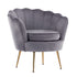 La Bella Shell Scallop Grey Armchair Lounge Chair Accent Velvet-Furniture > Bar Stools & Chairs-PEROZ Accessories
