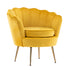 La Bella Shell Scallop Yellow Armchair Lounge Chair Accent Velvet-Furniture > Bar Stools & Chairs-PEROZ Accessories