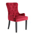La Bella Bordeaux Red French Provincial Dining Chair Ring Studded Lisse Velvet Rubberwood-Furniture > Bar Stools & Chairs-PEROZ Accessories