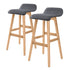 La Bella 2 Set 74cm Grey Wooden Bar Stool Sophia Fabric-Furniture > Bar Stools & Chairs-PEROZ Accessories