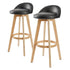 La Bella 2 Set 72cm Black Wooden Bar Stool Leila Leather-Furniture > Bar Stools & Chairs-PEROZ Accessories