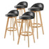 La Bella 4 Set 72cm Black Wooden Bar Stool Leila Leather-Furniture > Bar Stools & Chairs-PEROZ Accessories