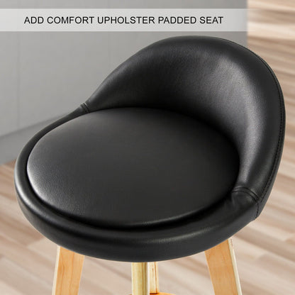 La Bella 4 Set 72cm Black Wooden Bar Stool Leila Leather-Furniture &gt; Bar Stools &amp; Chairs-PEROZ Accessories