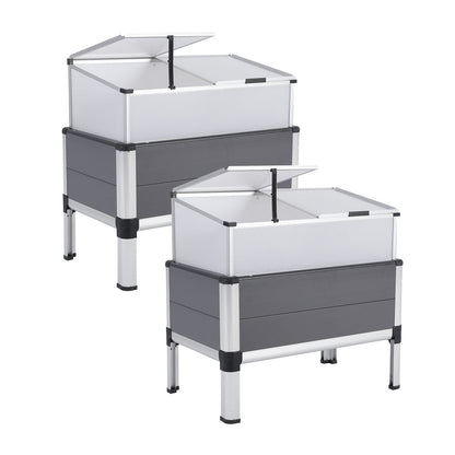 Home Ready 2 Set Cold Frame Greenhouse Cover Raised Garden Bed Stand Planter-Home &amp; Garden &gt; Garden Beds-PEROZ Accessories