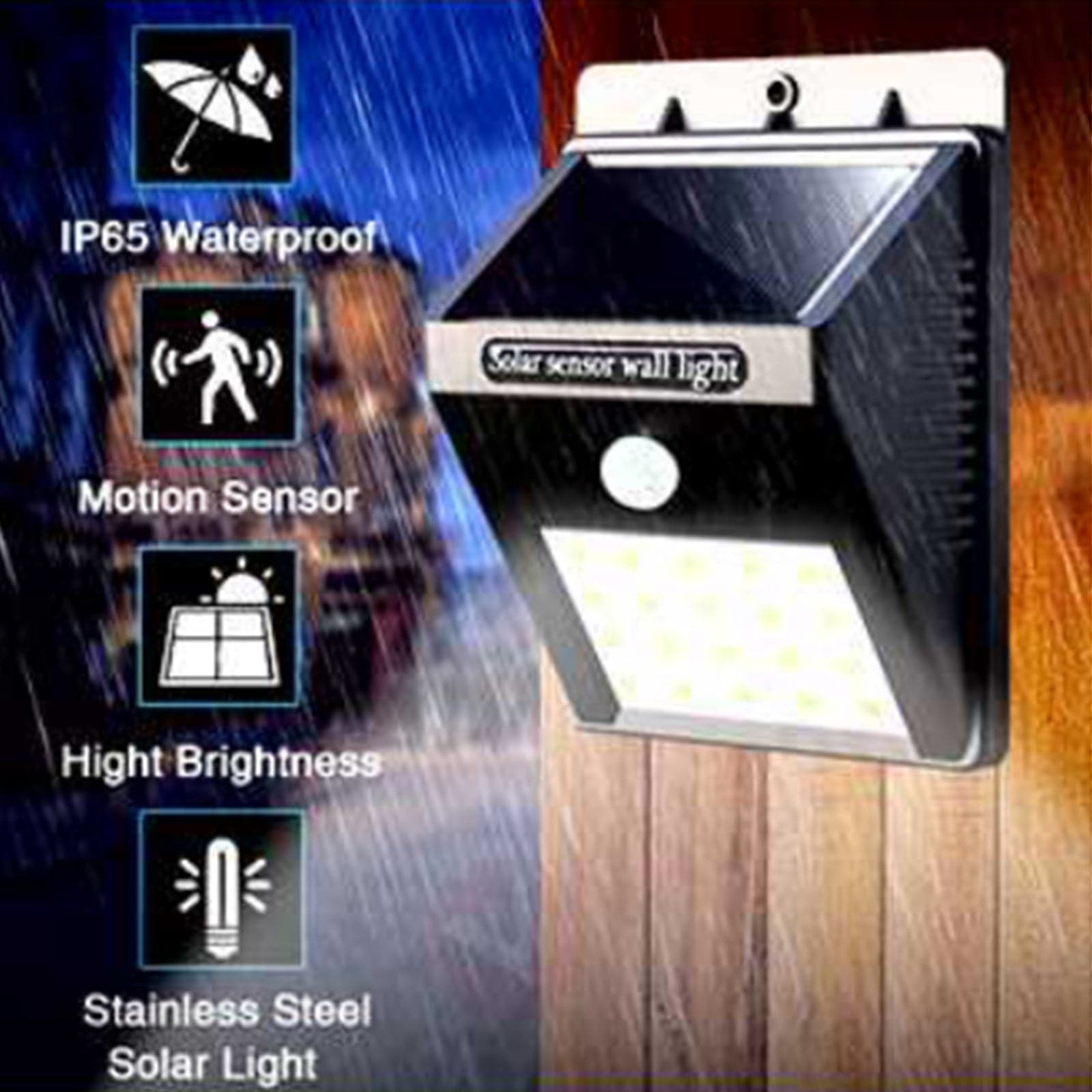 4X Sansai Solar Sensor LED Light Outdoor PIR Motion Wall Lights Waterproof-Home &amp; Garden &gt; Garden Lights-PEROZ Accessories