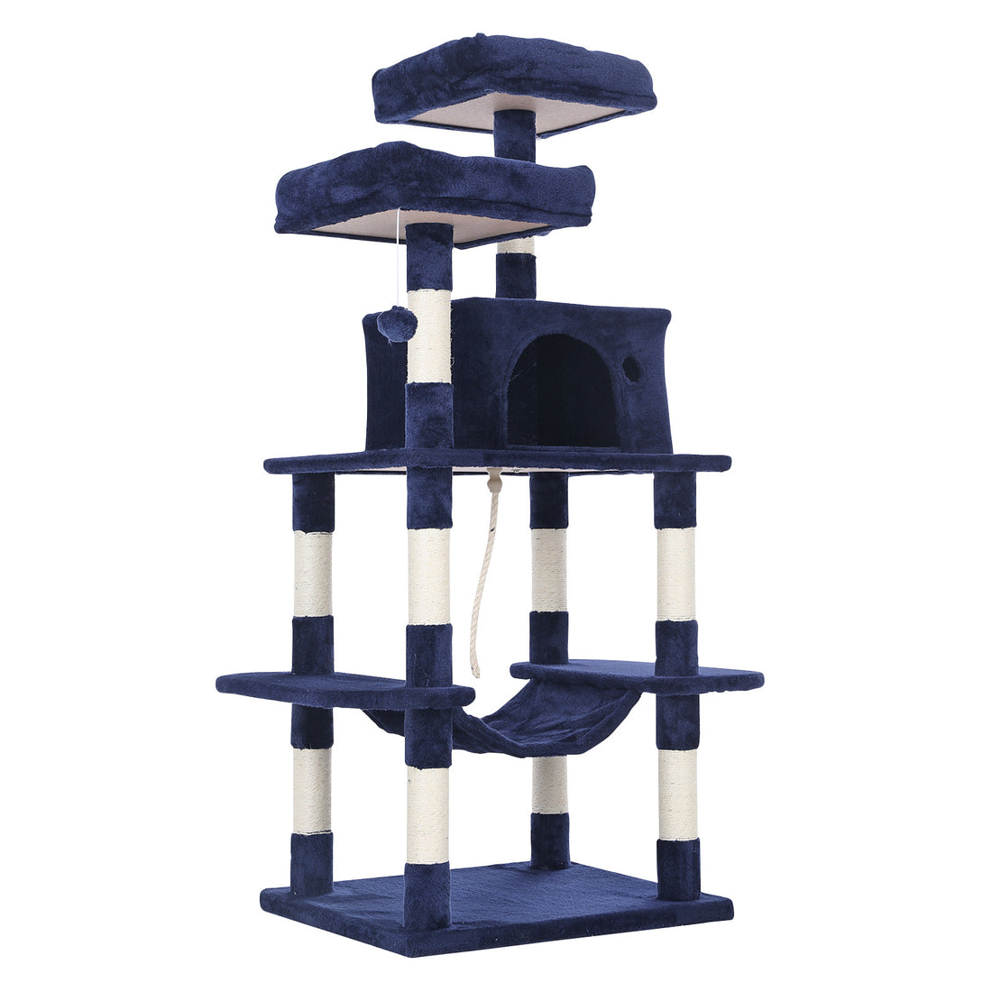 Paw Mate 145cm Blue Cat Tree WHISKY Sisal Scratching Post Scratcher Pole Condo House Tower-Pet Care &gt; Cat Supplies-PEROZ Accessories
