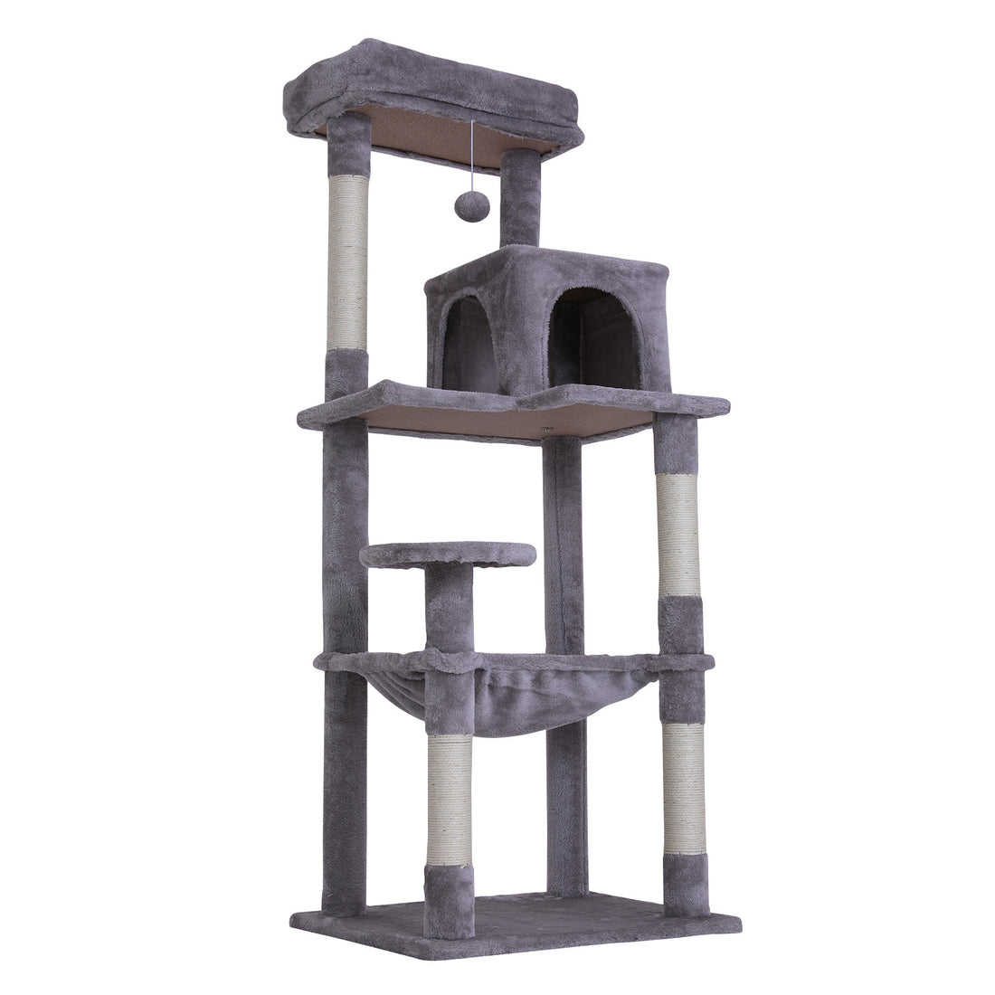 Paw Mate 143cm Grey Cat Tree CATOPIA Sisal Scratching Post Scratcher Pole Condo House Tower-Pet Care &gt; Cat Supplies-PEROZ Accessories