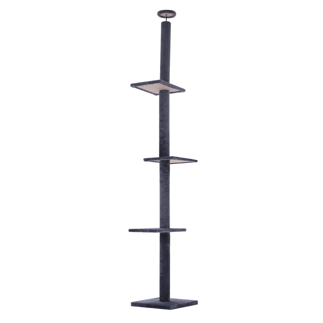 Paw Mate 278cm Grey Cat Tree PILLAR Scratcher Adjustable Floor to Ceiling Condo Tower-Pet Care &gt; Cat Supplies-PEROZ Accessories