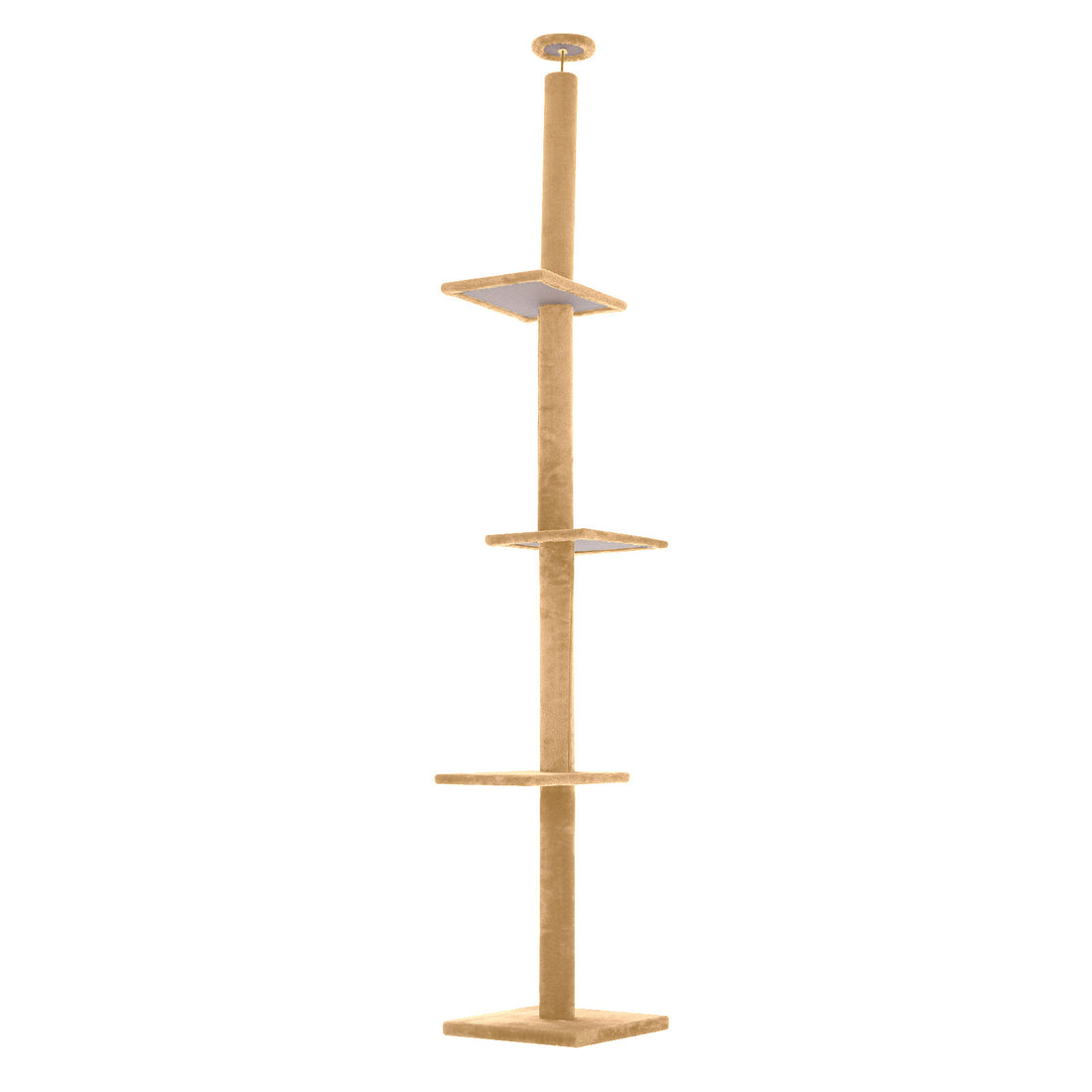 Paw Mate 278cm Brown Cat Tree PILLAR Scratcher Adjustable Floor to Ceiling Condo Tower-Pet Care &gt; Cat Supplies-PEROZ Accessories