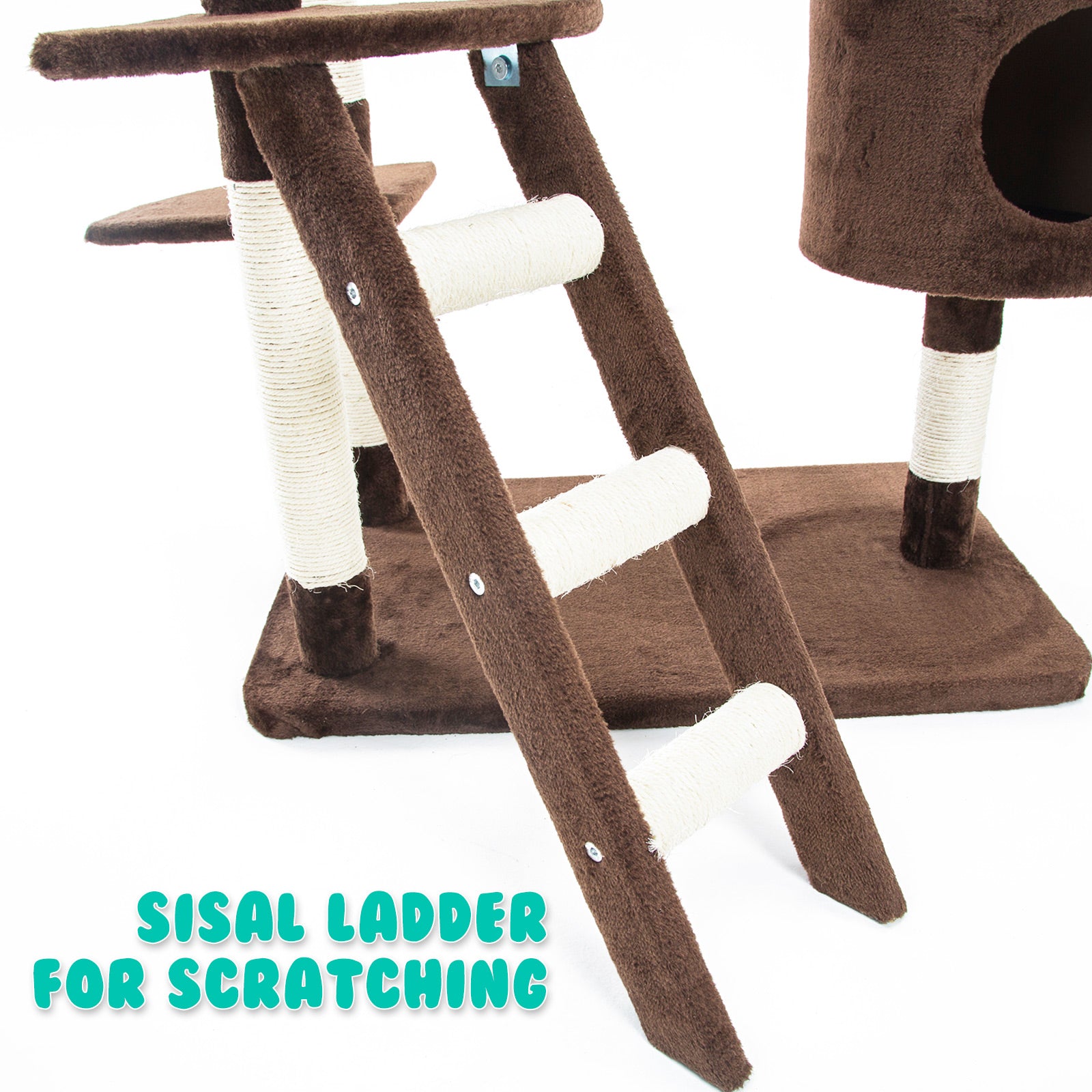 Paw Mate 170cm Brown Cat Tree Fuji Multi Level Scratcher-Cat Trees-PEROZ Accessories