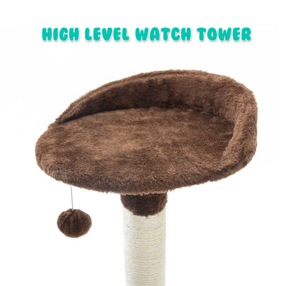 Paw Mate 96cm Brown Cat Tree Luna Multi Level Scratcher-Pet Care &gt; Cat Supplies-PEROZ Accessories