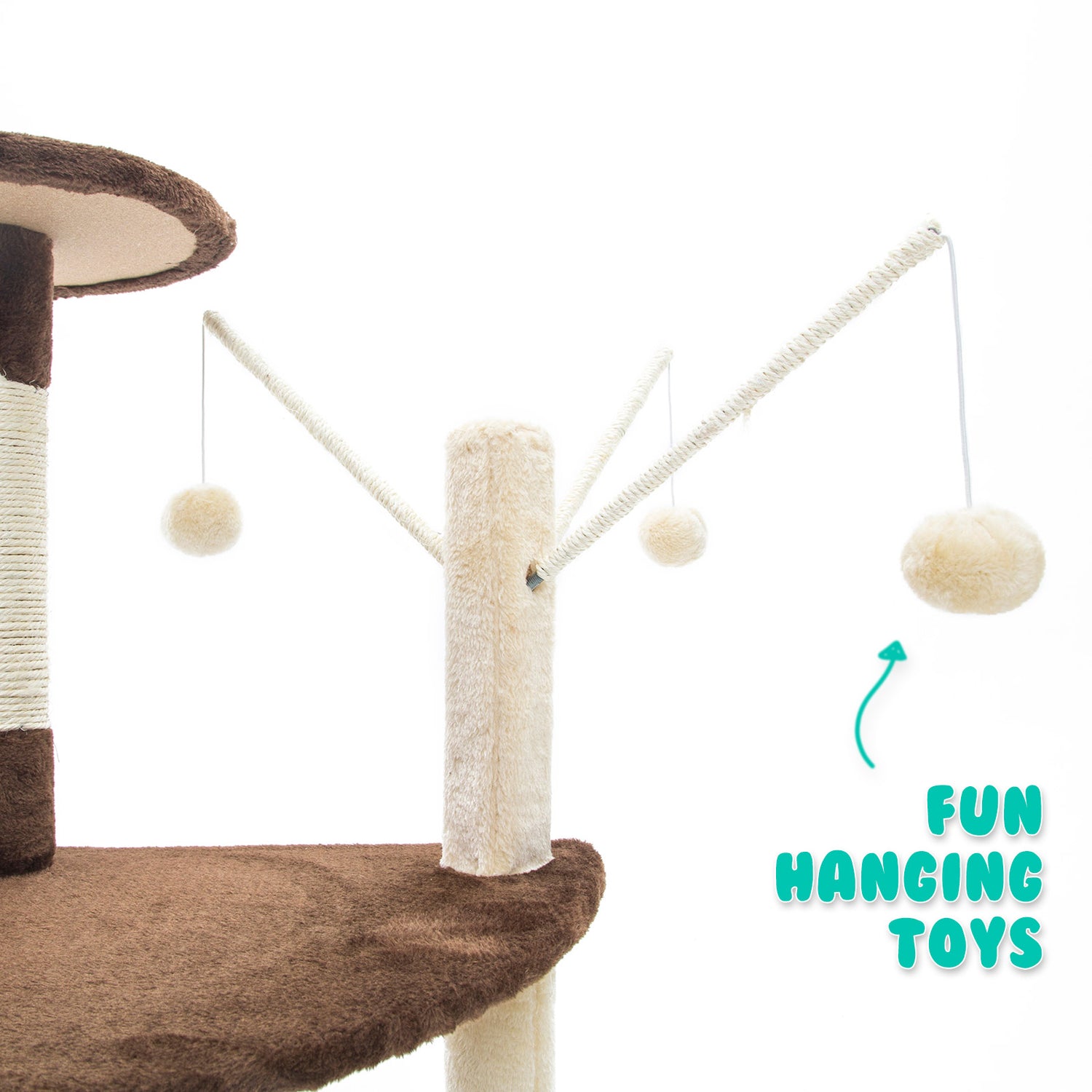 Paw Mate 96cm Brown Cat Tree Luna Multi Level Scratcher-Pet Care &gt; Cat Supplies-PEROZ Accessories