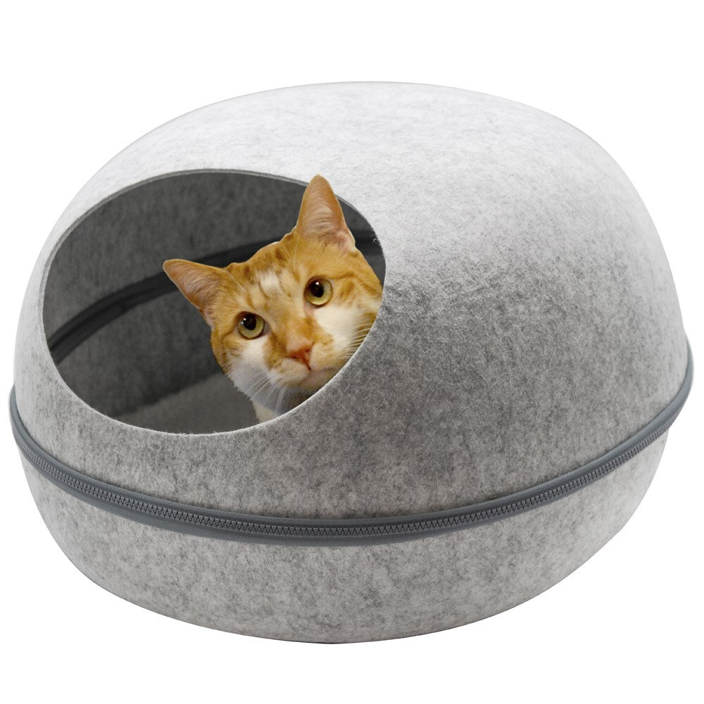 Large Cave Cat Soft Cushion Igloo Kitten Cat Bed Mat House Dog Puppy-Pet Beds-PEROZ Accessories