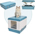 YES4PETS XL Portable Cat Toilet Litter Box Tray Foldable House with Handle and Scoop Blue-Pet Care > Cat Supplies-PEROZ Accessories