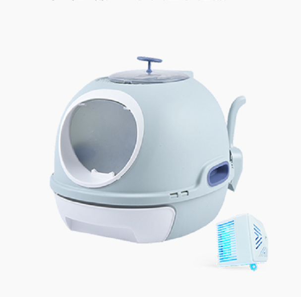 YES4PETS Cat Toilet Litter Box Tray House W Sky window Drawer Photocatalyst Purifier Blue-Pet Care &gt; Cat Supplies-PEROZ Accessories