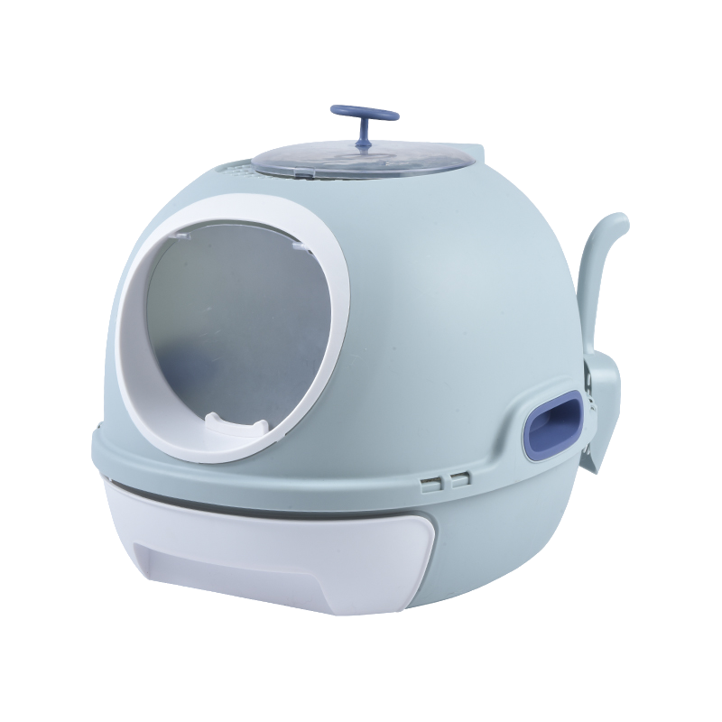 YES4PETS Cat Toilet Litter Box Tray House W Sky window Drawer Photocatalyst Purifier Blue-Pet Care &gt; Cat Supplies-PEROZ Accessories