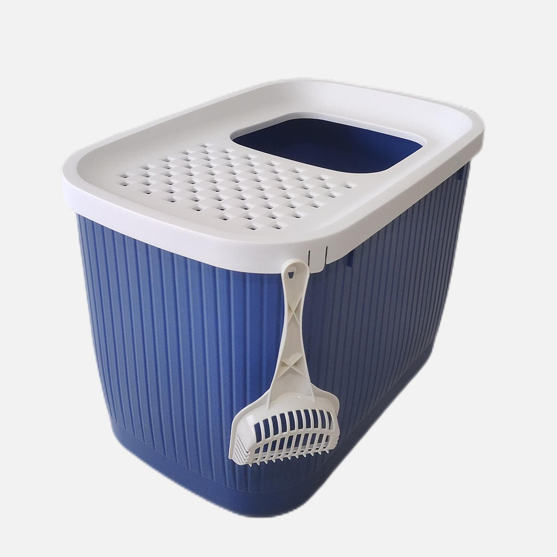 YES4PETS XXL Top Entry Cat Litter Box No Mess Large Enclosed Covered Kitty Tray Dark Blue-Pet Care &gt; Cat Supplies-PEROZ Accessories