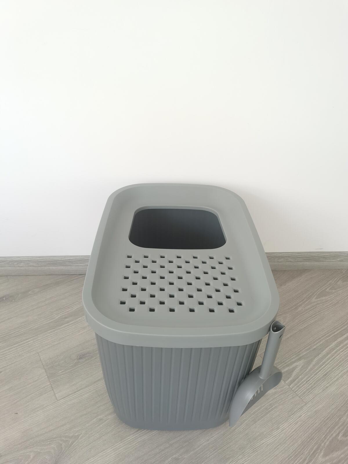 YES4PETS XXL Top Entry Cat Litter Box No Mess Large Enclosed Covered Kitty Tray Grey-Pet Care &gt; Cat Supplies-PEROZ Accessories