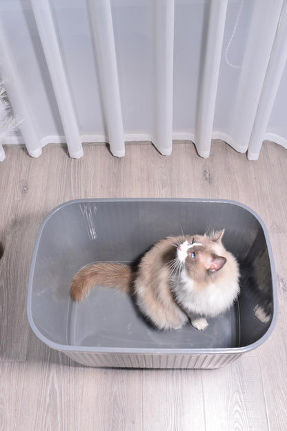 YES4PETS XXL Top Entry Cat Litter Box No Mess Large Enclosed Covered Kitty Tray Grey-Pet Care &gt; Cat Supplies-PEROZ Accessories