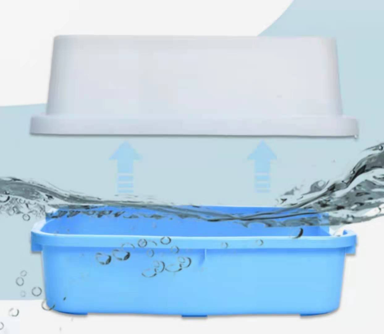 YES4PETS Large Deep Cat Kitty Litter Tray High Wall Pet Toilet Tray With Scoop Blue-Pet Care &gt; Cat Supplies-PEROZ Accessories
