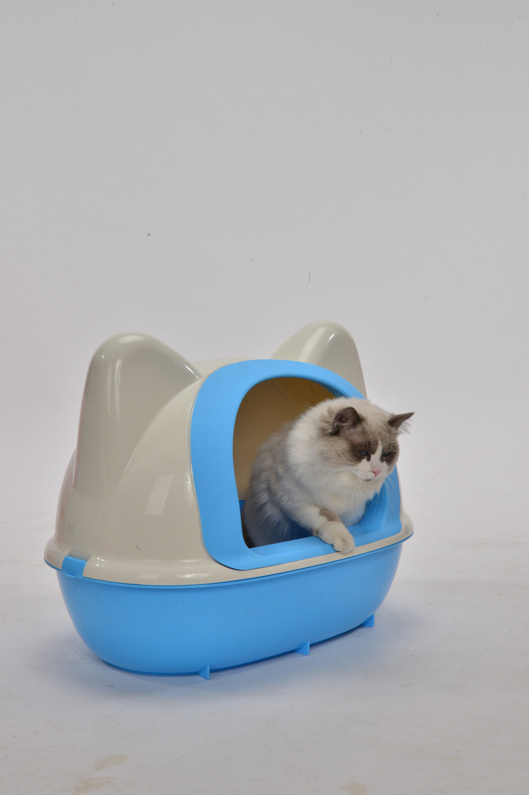 YES4PETS Large Hooded Cat Toilet Litter Box Tray House With Scoop Blue-Pet Care &gt; Cat Supplies-PEROZ Accessories