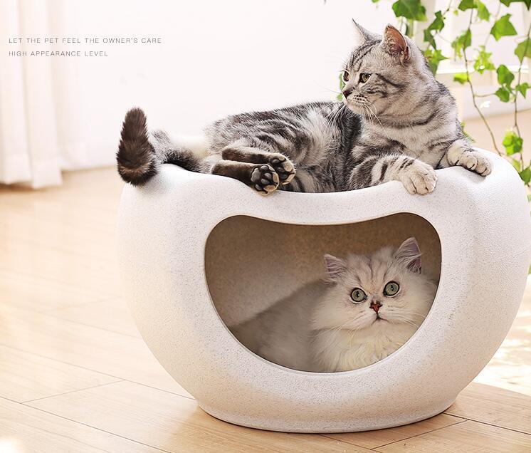 YES4PETS Cat Kitten Bed Cave Small Dog House Kennel Plastic Pet Pod Bedding Igloo White-Pet Care &gt; Cat Supplies-PEROZ Accessories