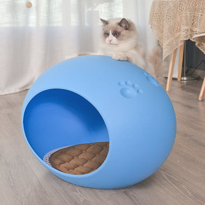 Medium Cave Cat Kitten Box Igloo Cat Bed House Dog Puppy House-Blue-Pet Beds-PEROZ Accessories