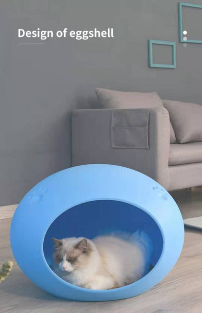 Medium Cave Cat Kitten Box Igloo Cat Bed House Dog Puppy House-Blue-Pet Beds-PEROZ Accessories