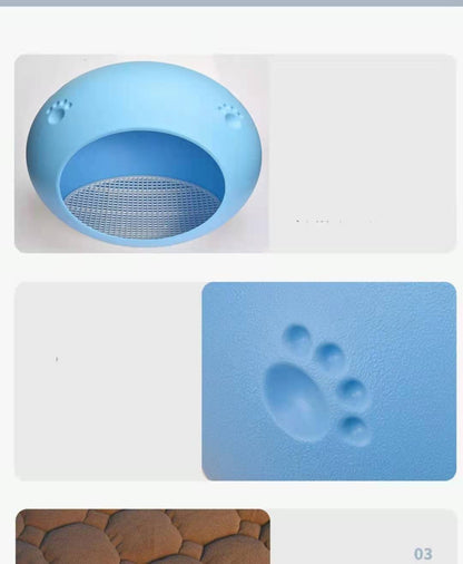 Medium Cave Cat Kitten Box Igloo Cat Bed House Dog Puppy House-Blue-Pet Beds-PEROZ Accessories