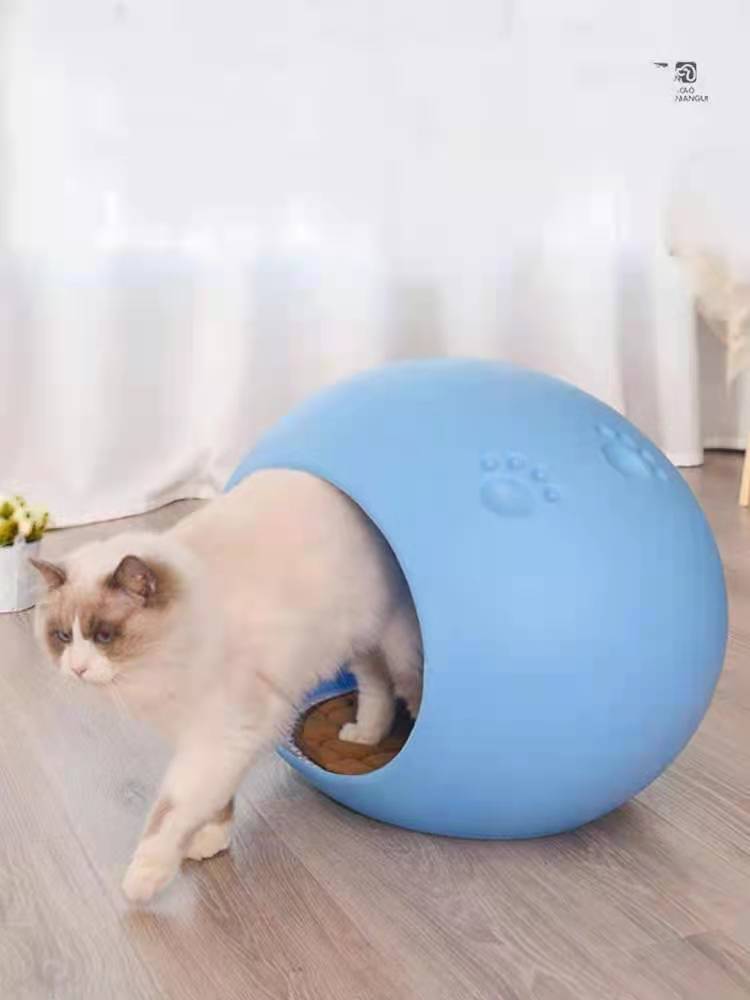 Medium Cave Cat Kitten Box Igloo Cat Bed House Dog Puppy House-Blue-Pet Beds-PEROZ Accessories