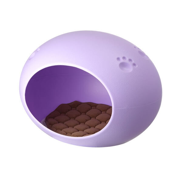 Medium Cave Cat Kitten Box Igloo Cat Bed House Dog Puppy House Purple-Pet Beds-PEROZ Accessories
