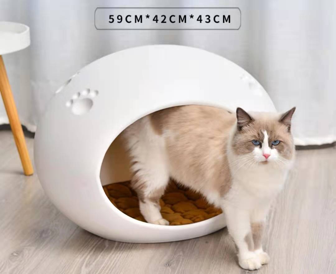 YES4PETS Medium Cave Cat Kitten Box Igloo Cat Bed House Dog Puppy House White-Pet Care &gt; Cat Supplies-PEROZ Accessories