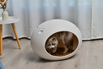 YES4PETS Medium Cave Cat Kitten Box Igloo Cat Bed House Dog Puppy House White-Pet Care &gt; Cat Supplies-PEROZ Accessories