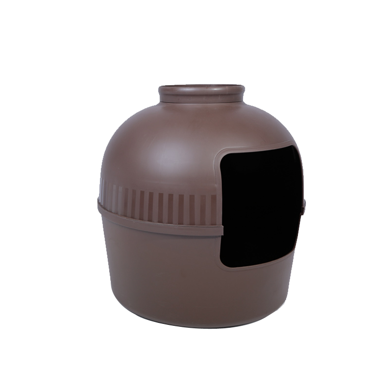 YES4PETS Multifunctional Cat Litter Box Pet Cat House Semi-Enclosed Brown-Pet Care &gt; Cat Supplies-PEROZ Accessories