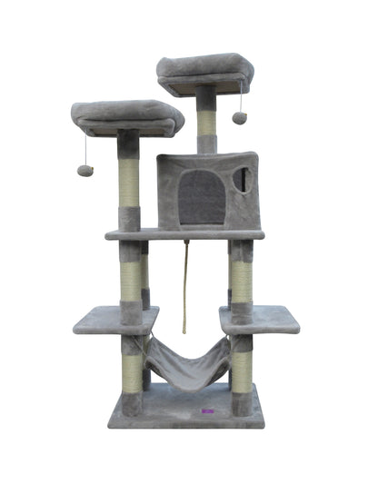 YES4PETS 145 cm Cat Scratching Post Tree Scratcher Pole-Little Grey-Cat Trees-PEROZ Accessories