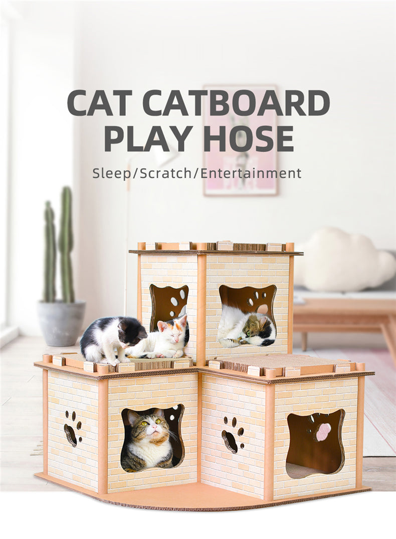 YES4PETS Cat Cardboard House Tower Condo Scratcher Pet Post Pad Mat Furniture-Pet Care &gt; Cat Supplies-PEROZ Accessories