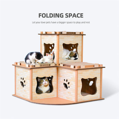 YES4PETS Cat Cardboard House Tower Condo Scratcher Pet Post Pad Mat Furniture-Pet Care &gt; Cat Supplies-PEROZ Accessories