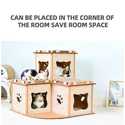 YES4PETS Cat Cardboard House Tower Condo Scratcher Pet Post Pad Mat Furniture-Pet Care &gt; Cat Supplies-PEROZ Accessories