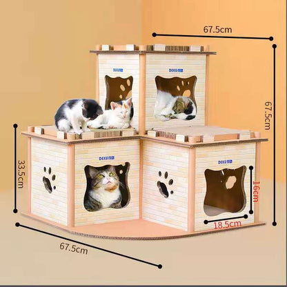 YES4PETS Cat Cardboard House Tower Condo Scratcher Pet Post Pad Mat Furniture-Pet Care &gt; Cat Supplies-PEROZ Accessories