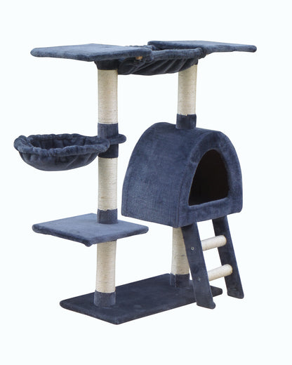 YES4PETS 100 cm Grey Kitten Cat Scratching Post Tree Scratcher House-Cat Trees-PEROZ Accessories