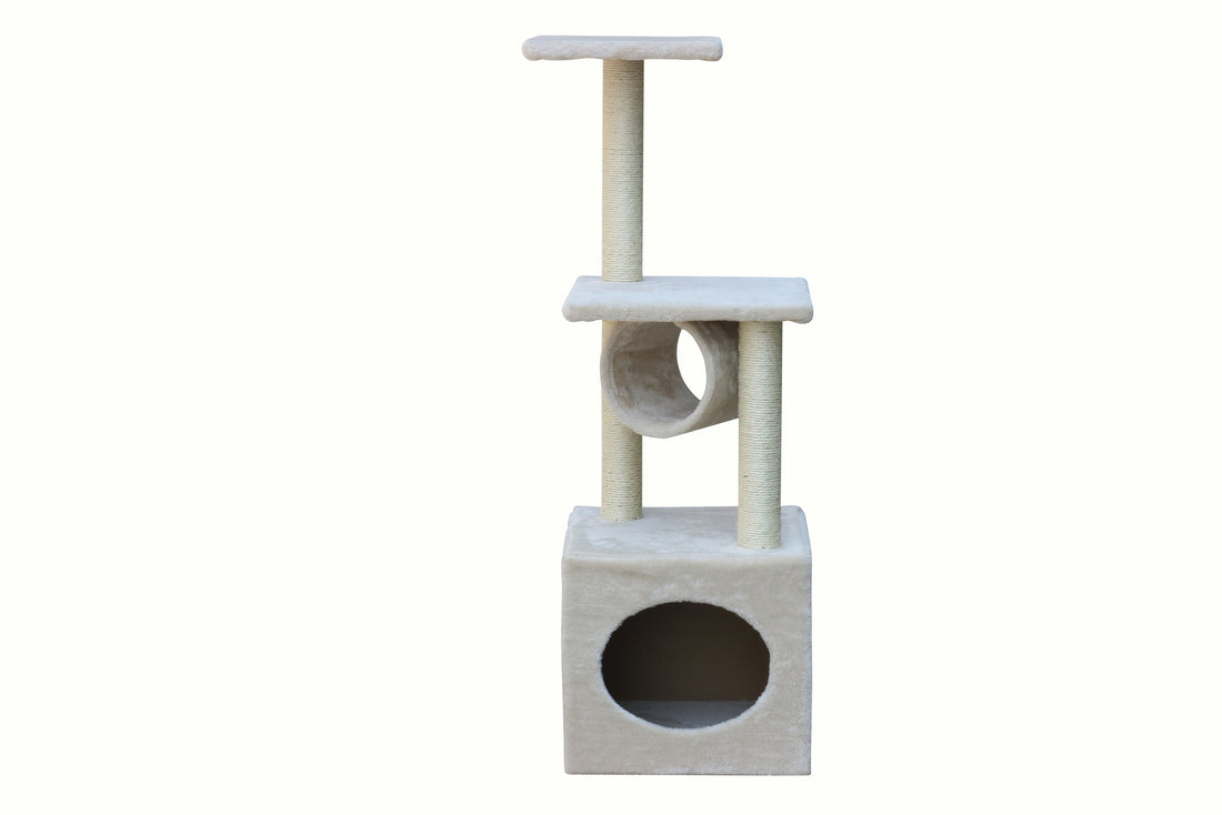 YES4PETS 112 cm Beige Cat Kitten Scratching Post Tree Scratcher Pole-Cat Trees-PEROZ Accessories