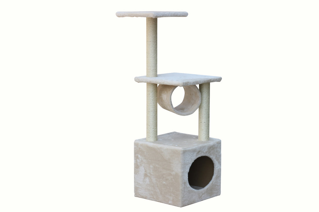 YES4PETS 112 cm Beige Cat Kitten Scratching Post Tree Scratcher Pole-Cat Trees-PEROZ Accessories