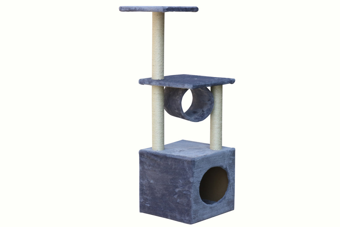 YES4PETS 112 cm Grey Cat Kitten Scratching Post Tree Scratcher Pole-Cat Trees-PEROZ Accessories