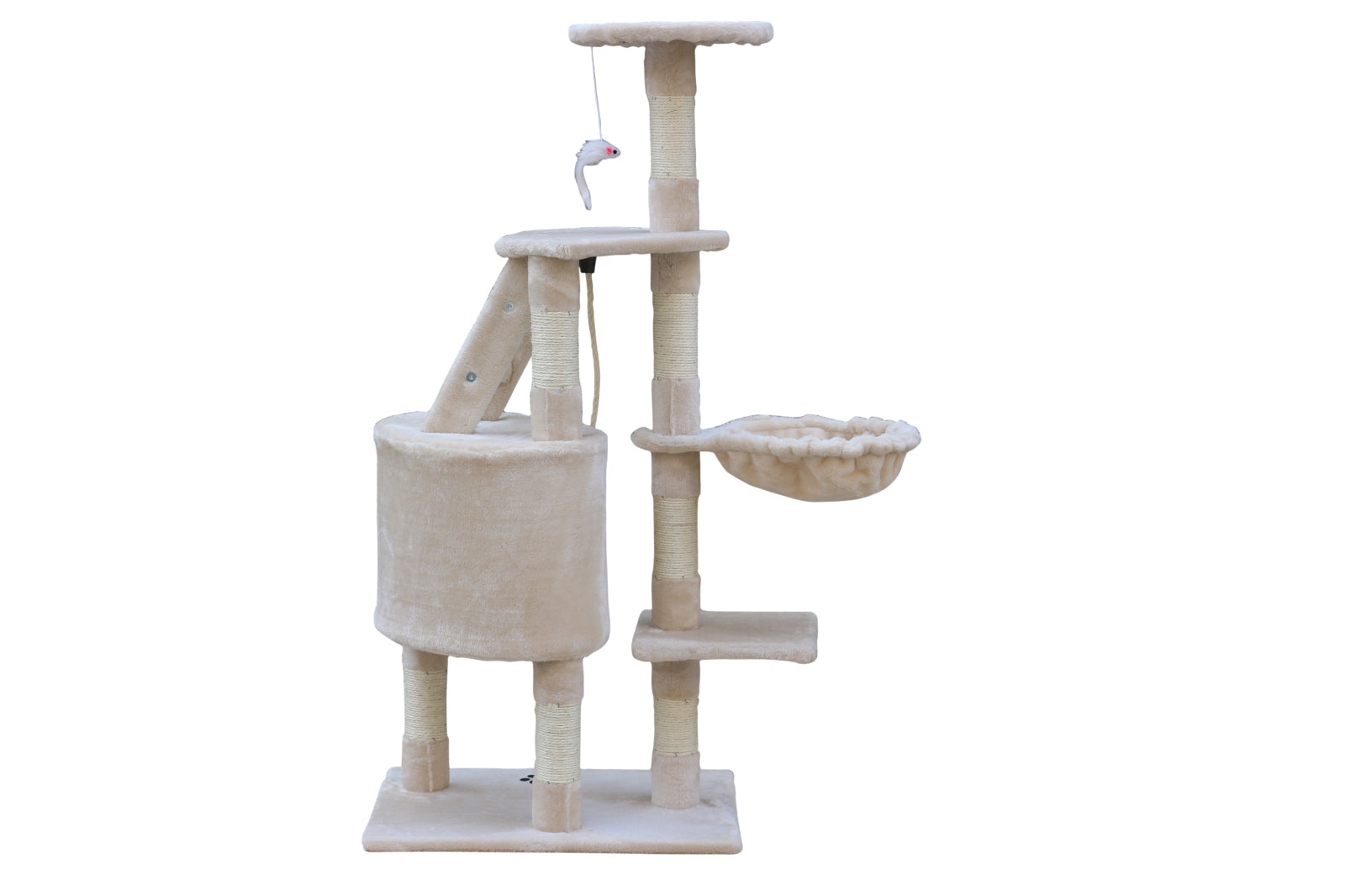 YES4PETS 120 cm Multi level Cat Kitten Scratching Post Tree-Beige-Cat Trees-PEROZ Accessories