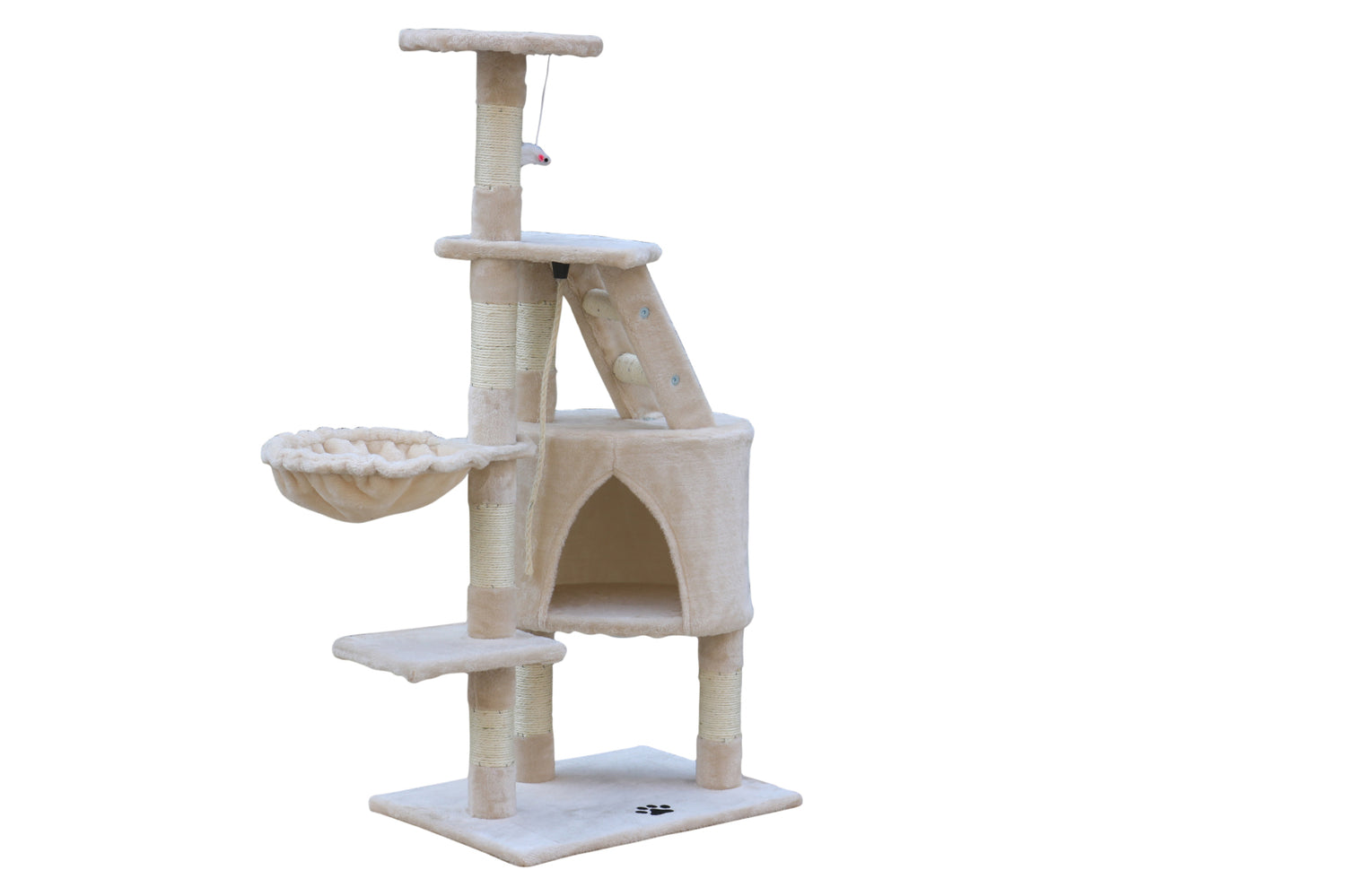 YES4PETS 120 cm Multi level Cat Kitten Scratching Post Tree-Beige-Cat Trees-PEROZ Accessories