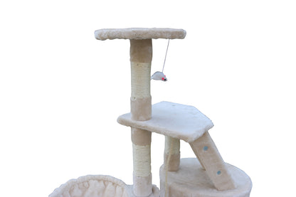 YES4PETS 120 cm Multi level Cat Kitten Scratching Post Tree-Beige-Cat Trees-PEROZ Accessories