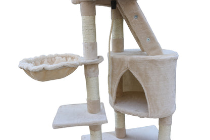 YES4PETS 120 cm Multi level Cat Kitten Scratching Post Tree-Beige-Cat Trees-PEROZ Accessories